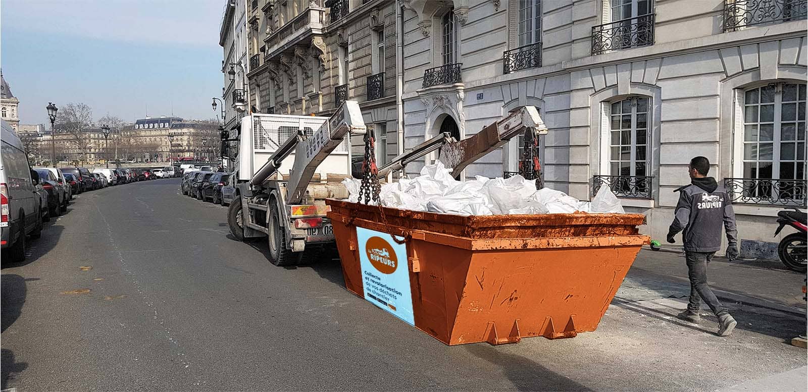 Benne de chantier Les Ripeurs à Margency